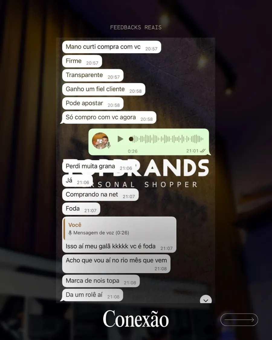 Mensagem real de cliente sobre transparência e fidelidade